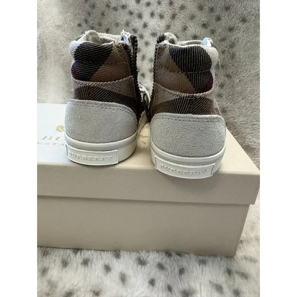 Burberry Scarpa Tennis Sneakers - Toddler Size 19 Light Trench Plaid Canvas - Picture 10 of 10